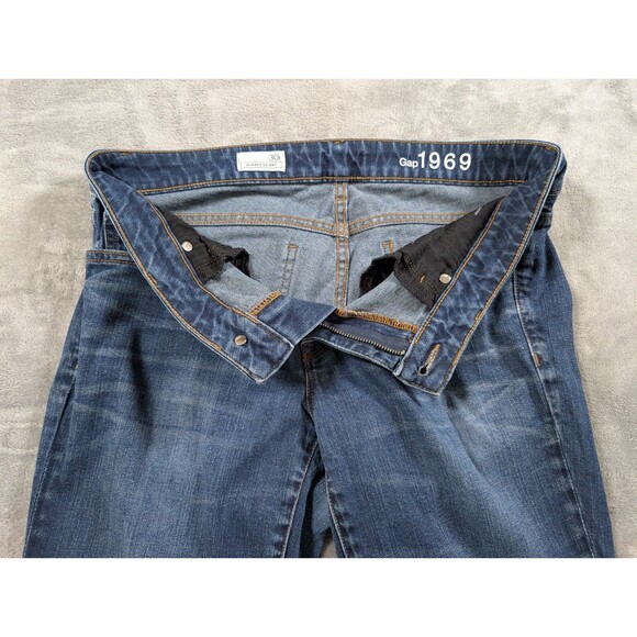 Gap 1969 Always Skinny Jeans Womens 30R Distressed Stretch Ripped Blue Denim - Picture 6 of 12